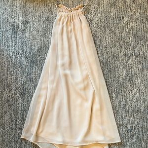 ANGL Sheer Neck Ruffle Dress